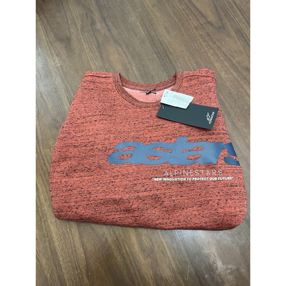 NWT Alpinestars Crew Neck Sweatshirt Men's XL Orange Pullover Motorcycle Sweater
